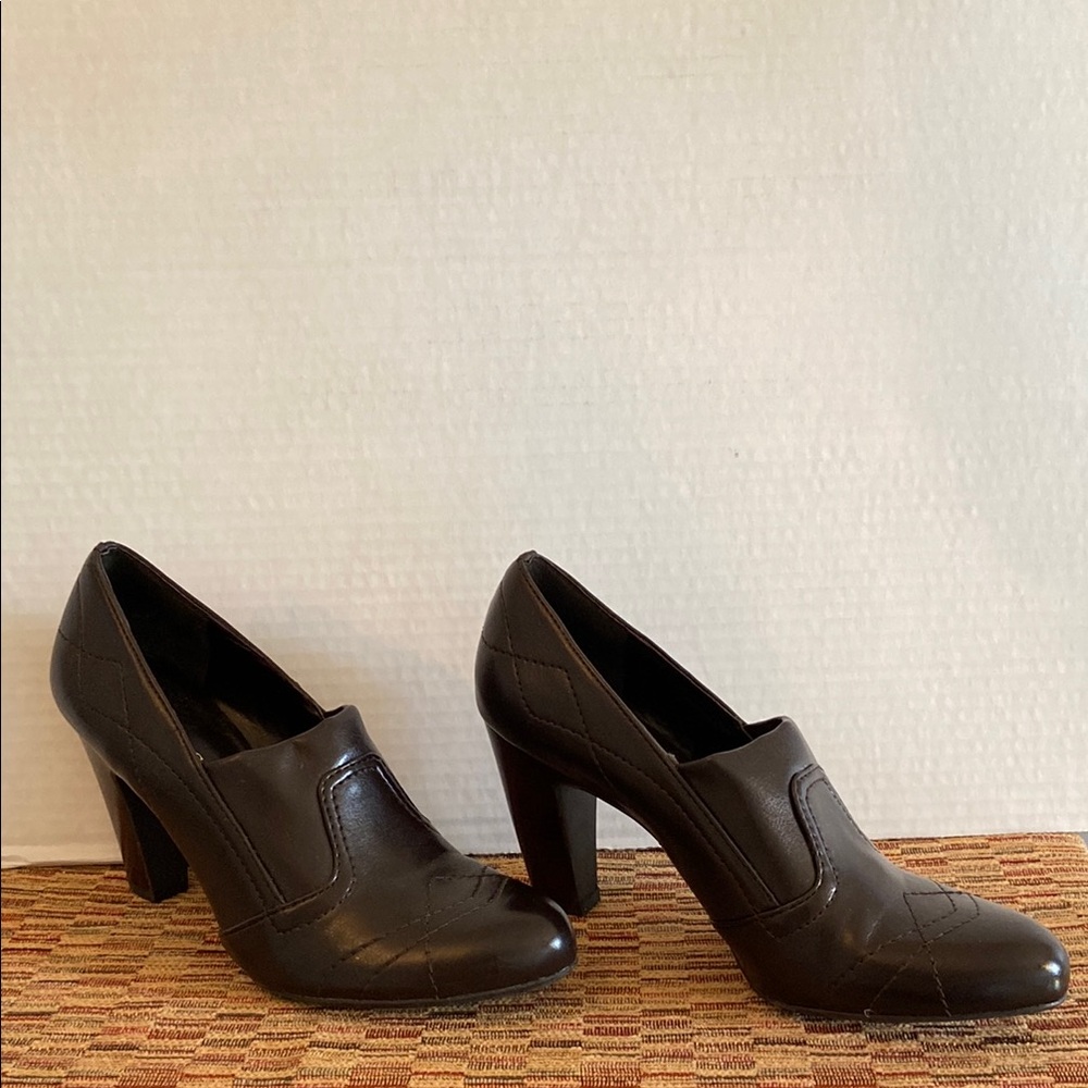 Franco Sarto Brown Leather Heeled Booties